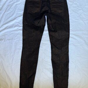 7 for all Mankind black/brown/metallic finish straight leg jean size 29